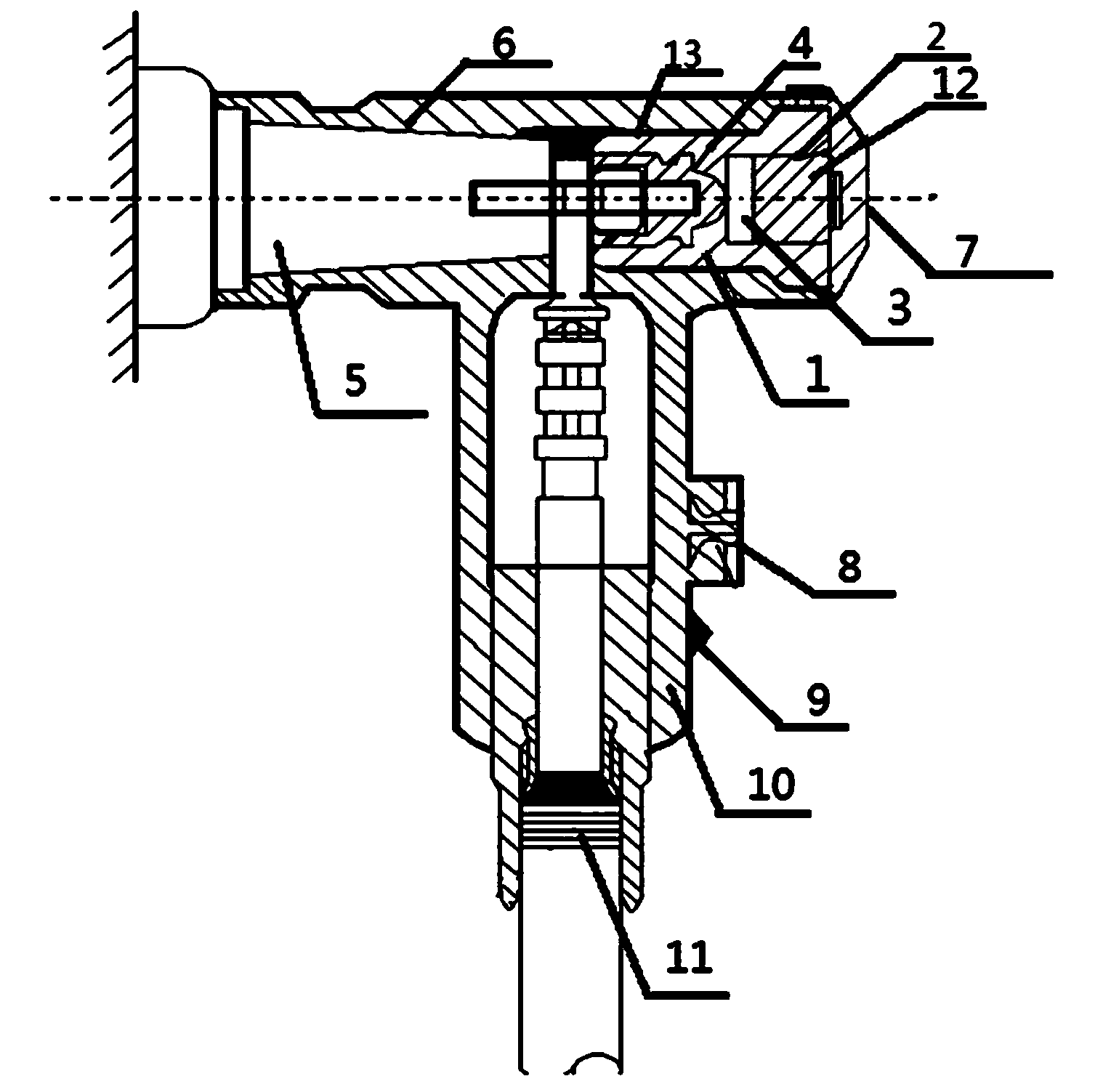 On-line temperature measuring device for monitoring connecting portion between ring main unit and 10 kV cable head