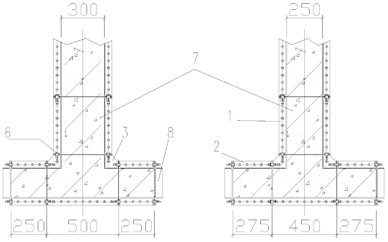 Construction method for reducing thickness of aluminum formwork wall
