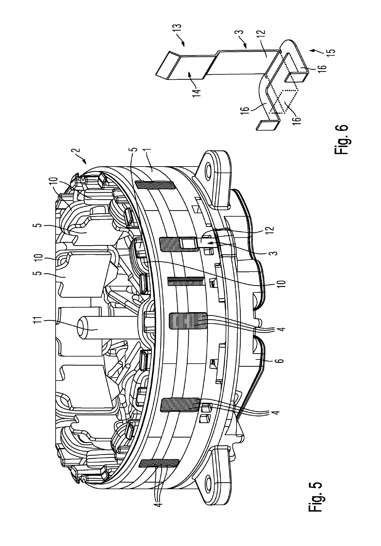 Electric motor and radiator fan module comprising an electric motor of this type
