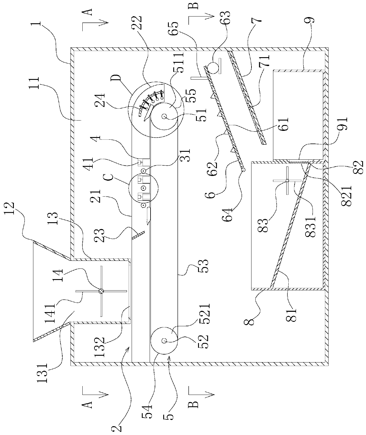 Pea shelling device