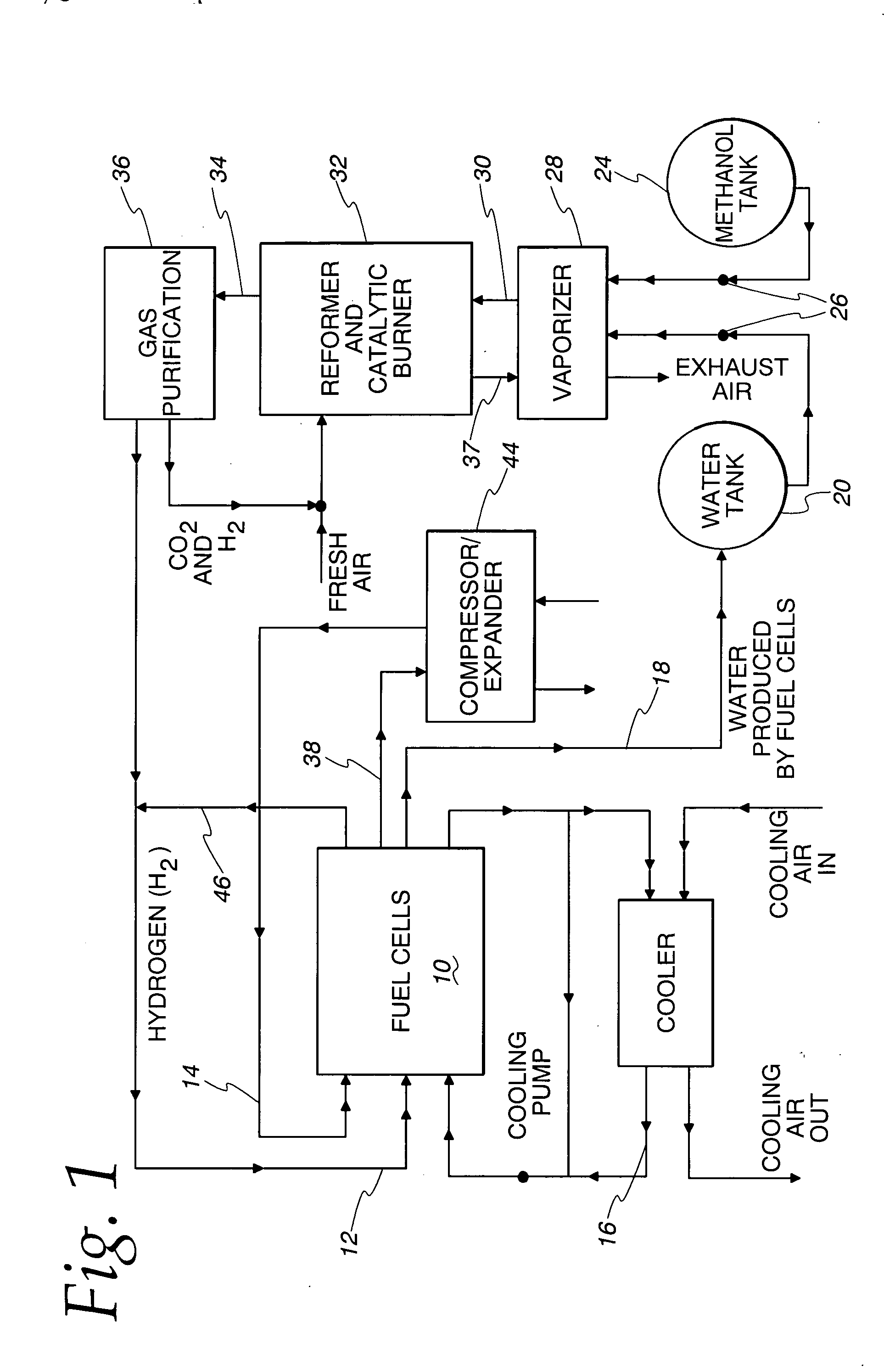 Fuel vaporizer for a reformer type fuel cell system