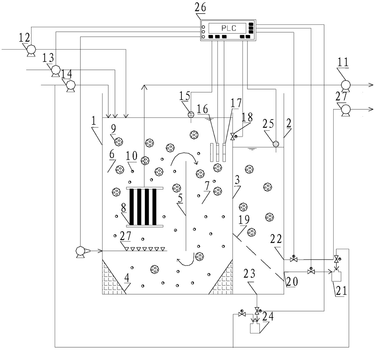 A device and method for enriching and separating nitrifying bacteria