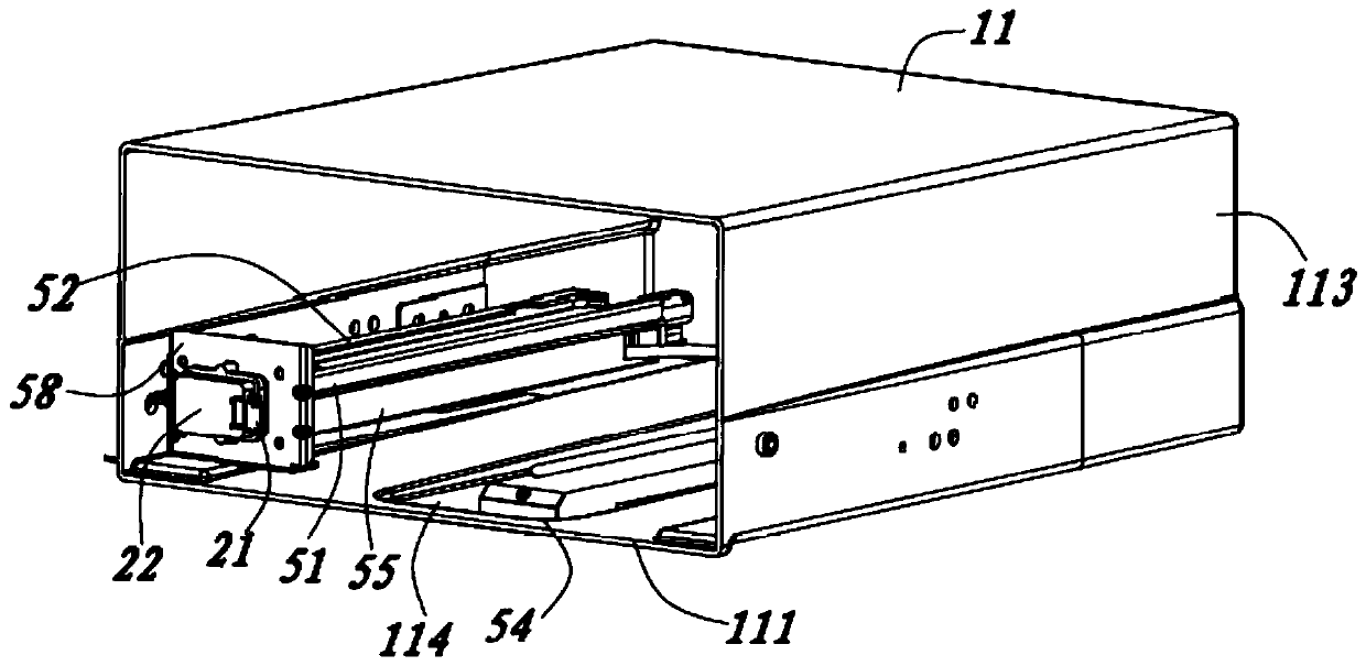Refrigerator with sliding rail wire routing mechanism
