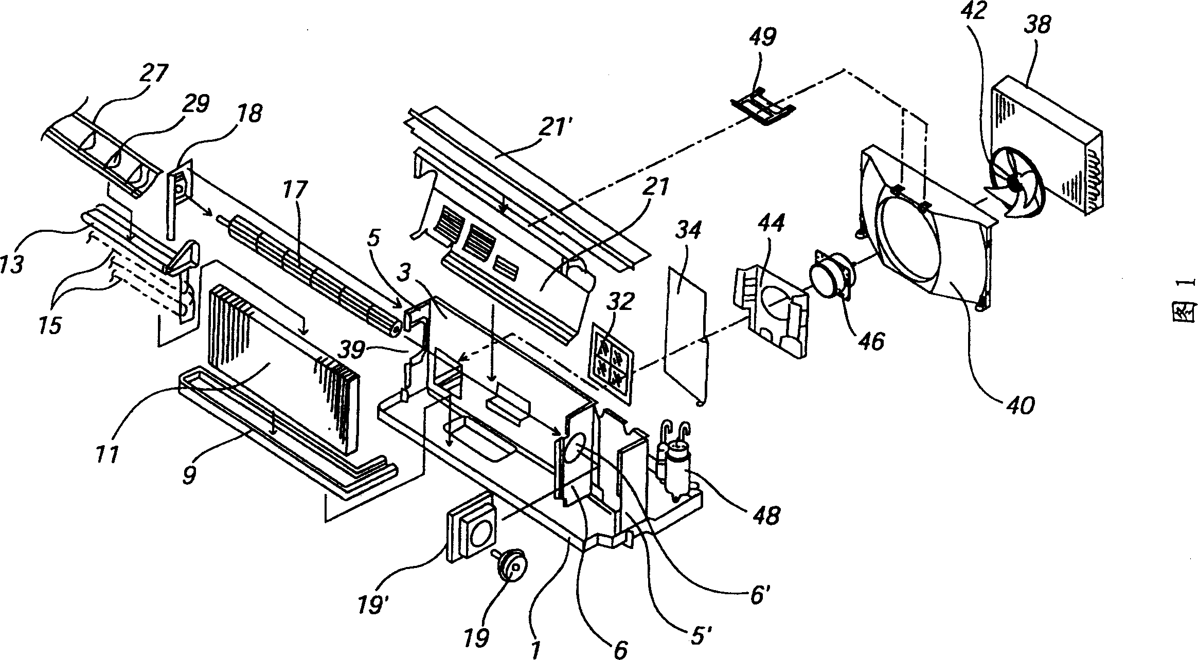 Electric motor installing structure of unitary air conditioner