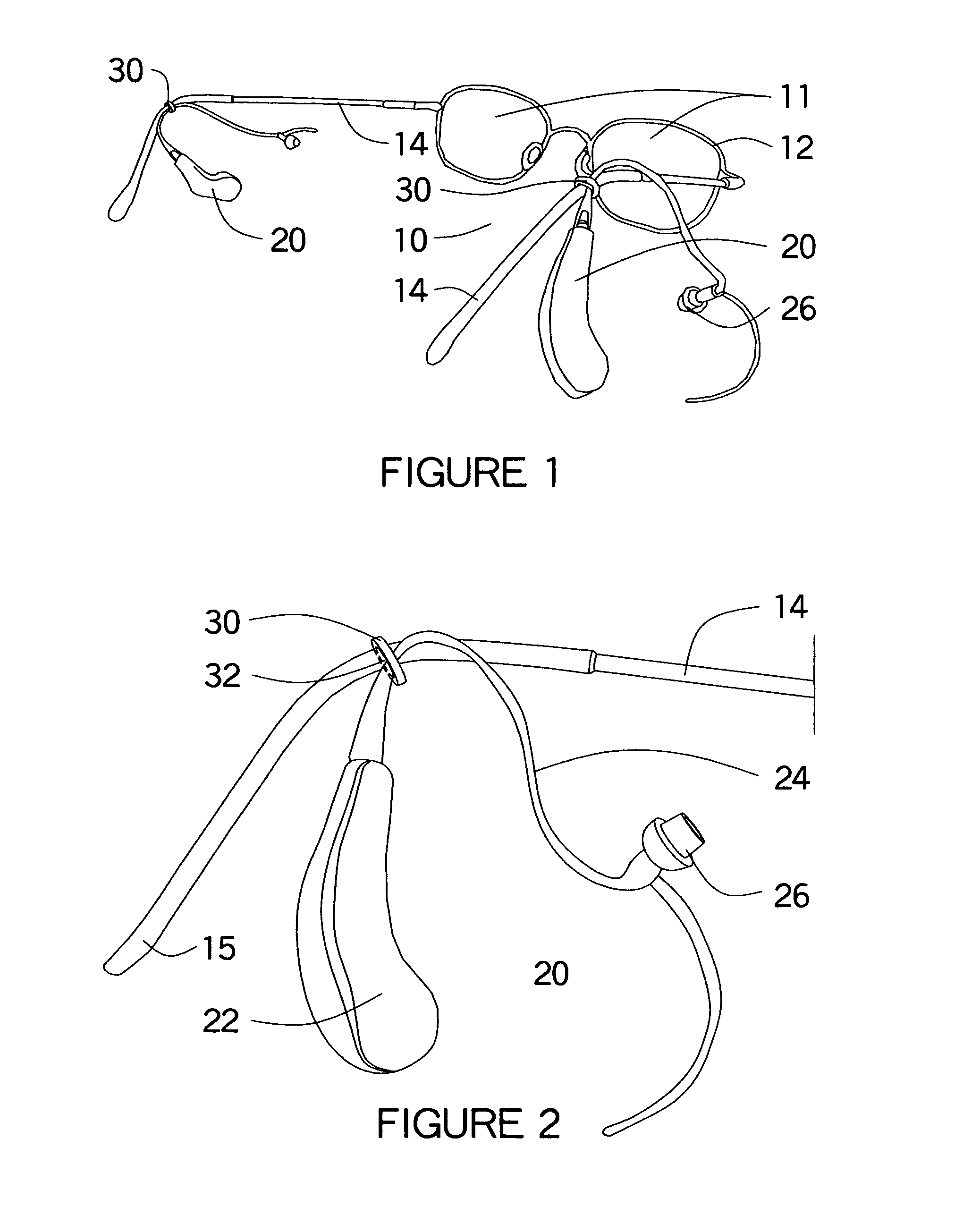 Hearing device connector for eye glasses