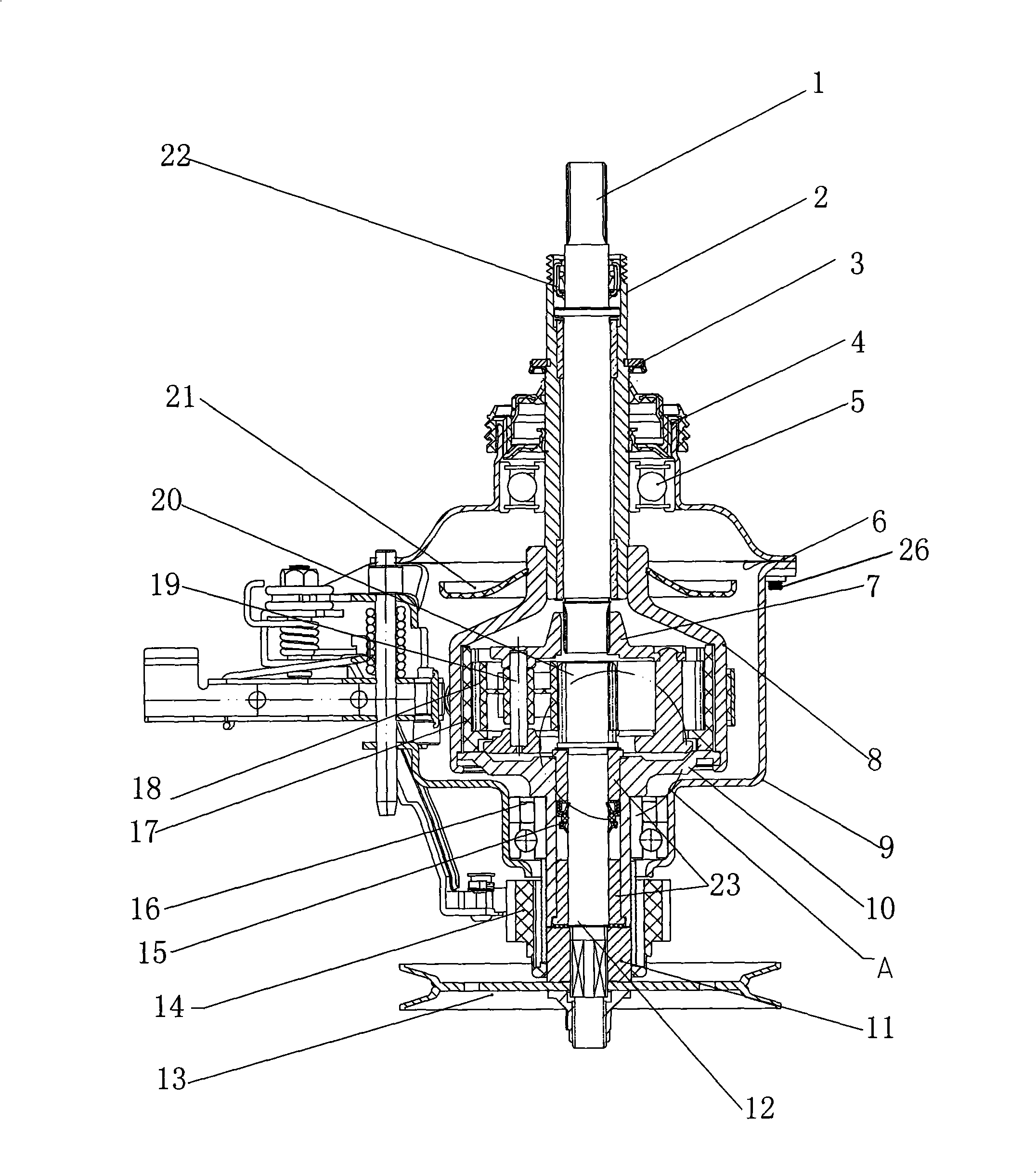 Large-capacity decelerating clutch for full automatic washing machine