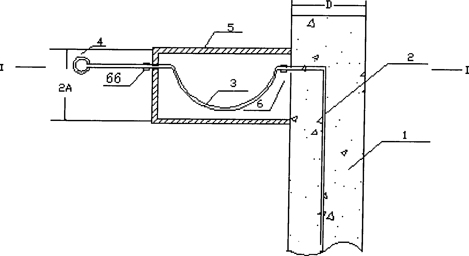 Flexible connection method between vertical heat exchanger and level header in soil source heat pump pile