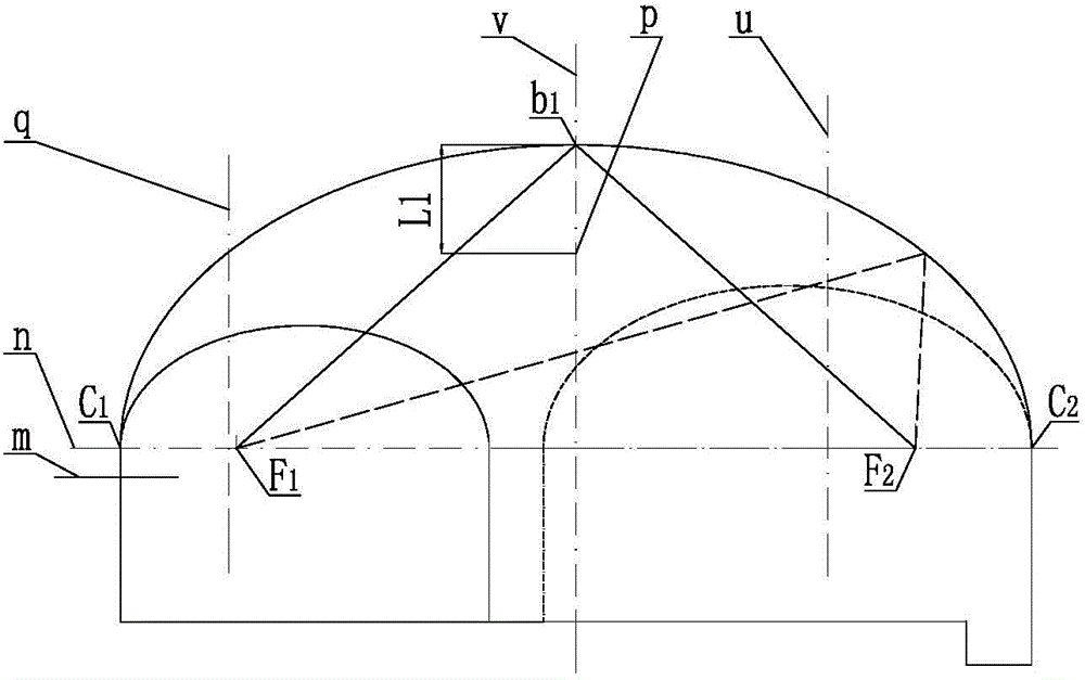 A line drawing method for controlling the excavation contour line in the construction of three-center circular arch fork in shaft and roadway engineering
