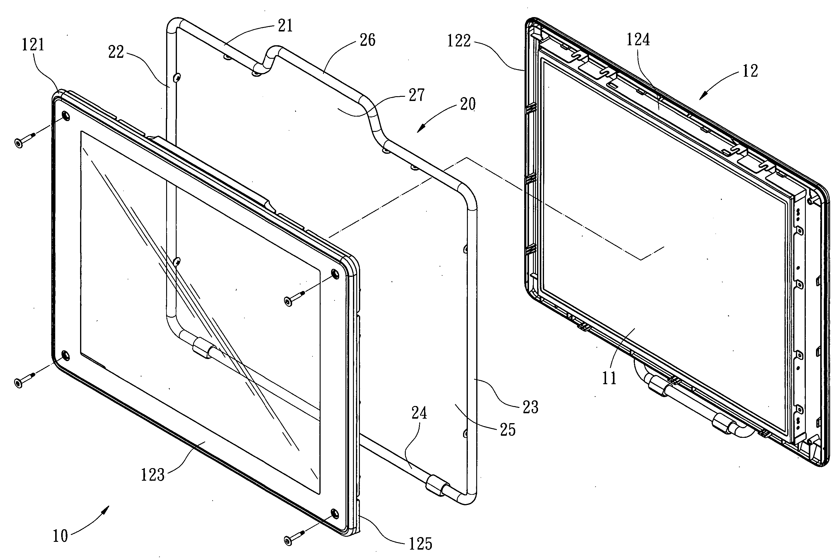 Monitor frame with integrated handle structure
