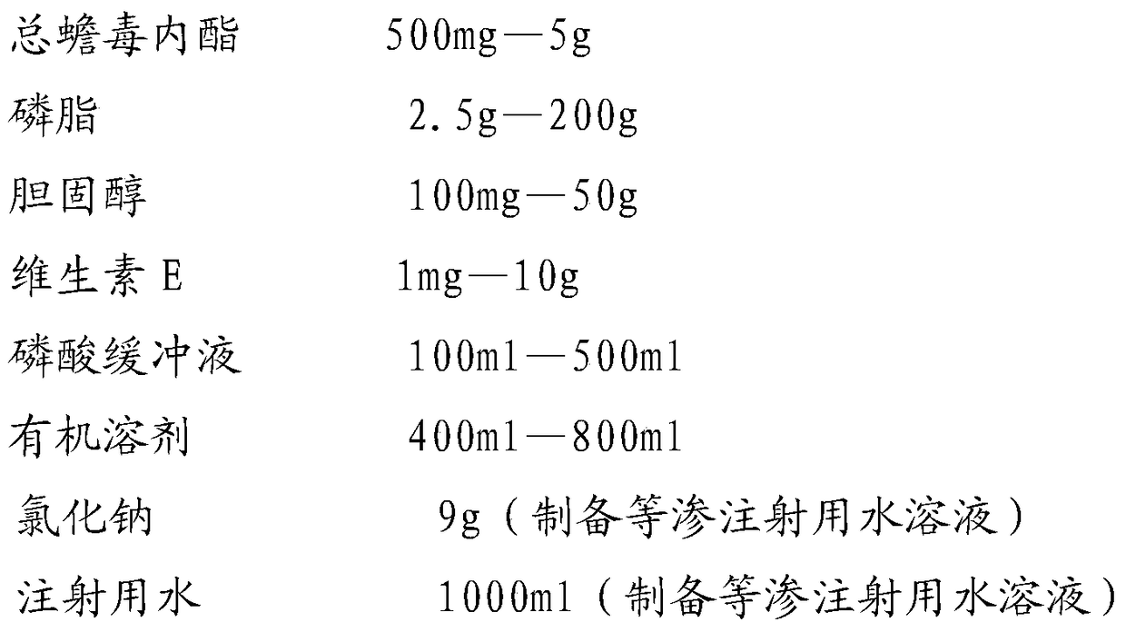 A kind of total bufolide liposome injection and preparation method thereof