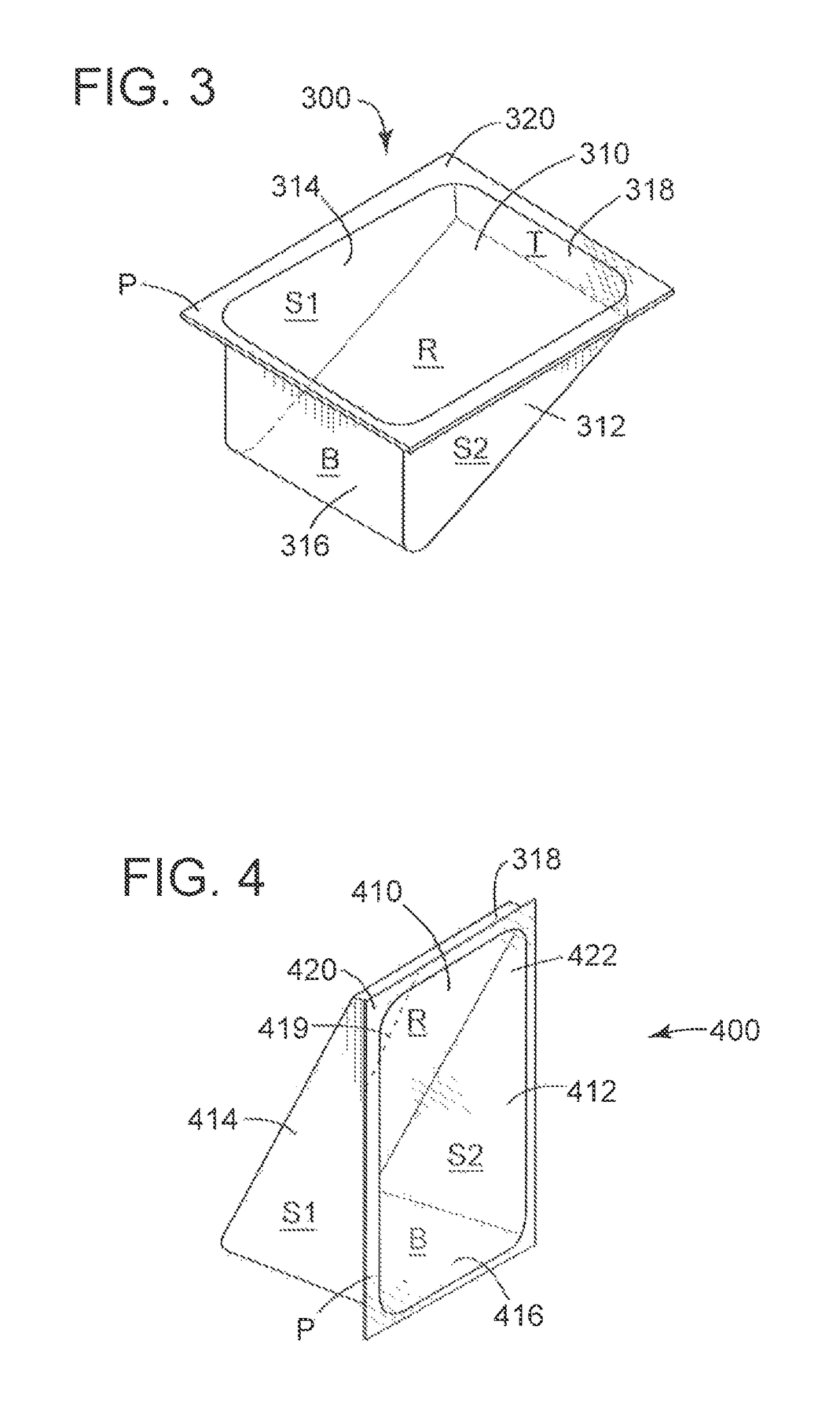 Thermoformed flexible dispensing container with integrally formed flat bottom for a stand-up configuration