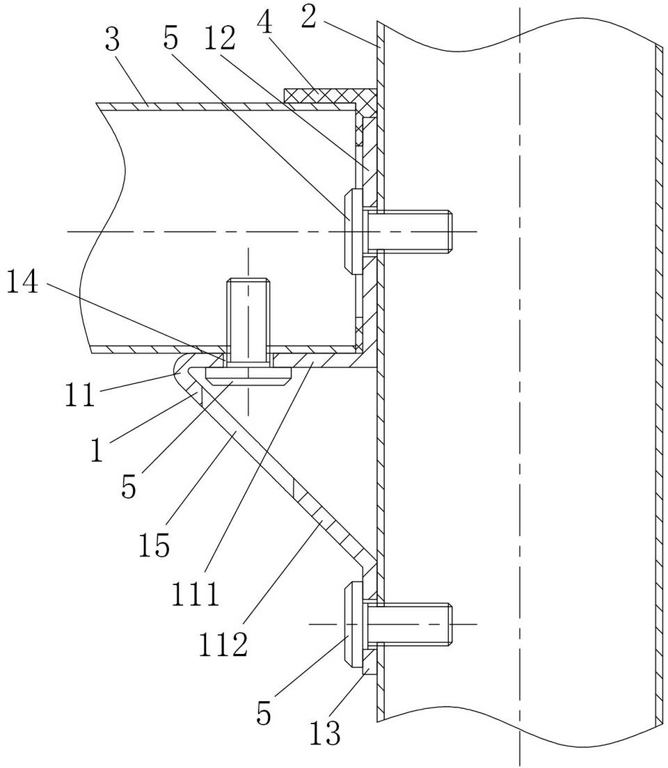 Connection component for upright post and cross beam