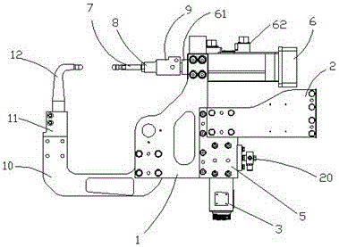 Universal robot welding gun based on light-weight module body