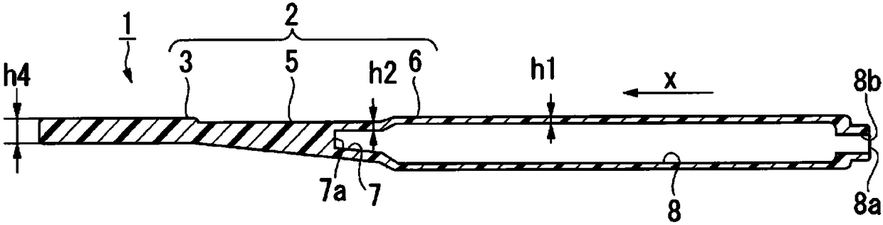 Handle body for toothbrush, its forming method and toothbrush