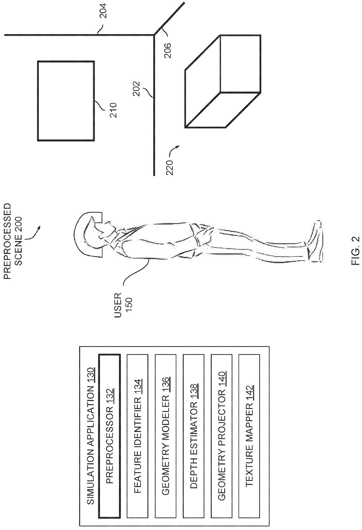 Reconstruction of essential visual cues in mixed reality applications