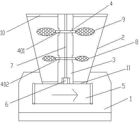Sludge scattering and crushing device