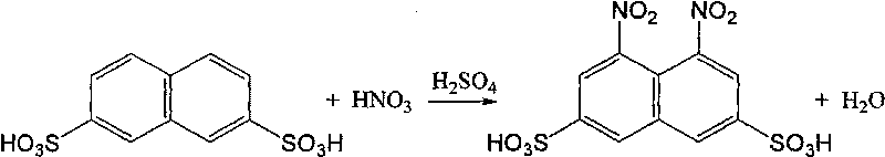 Method for synthesizing dyestuff intermediate H acid by naphthalene