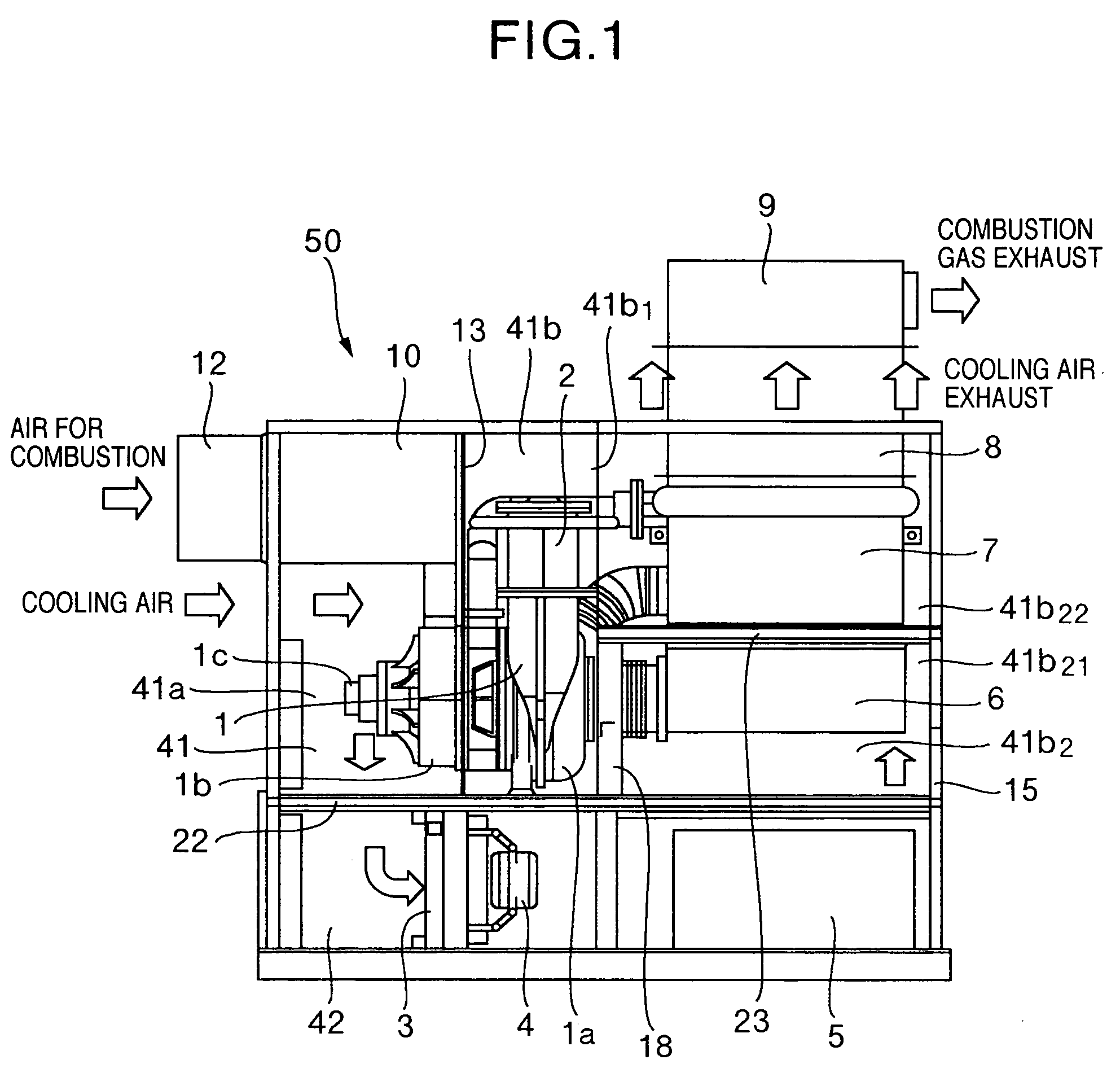Gas turbine power generator plant and silencer for the same
