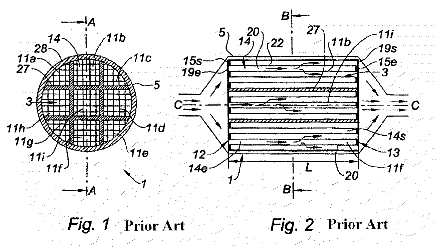 Block for filtering particles contained in exhaust gases of an internal combustion engine