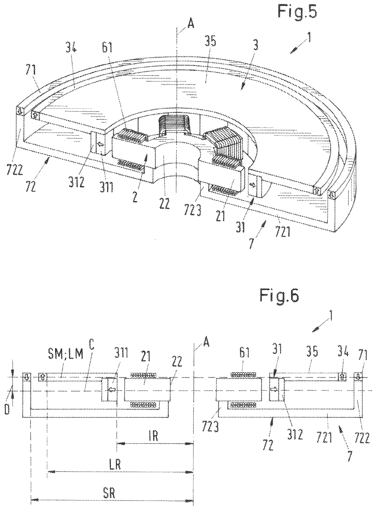 Electromagnetic rotary drive and a rotational device