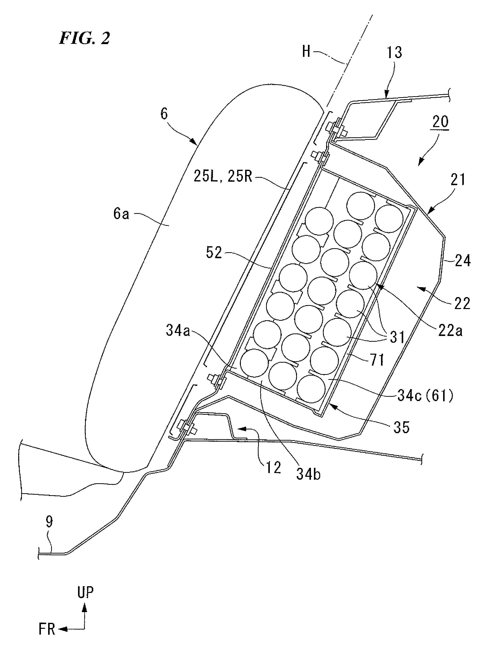 Temperature sensor mounting structure and battery module structure