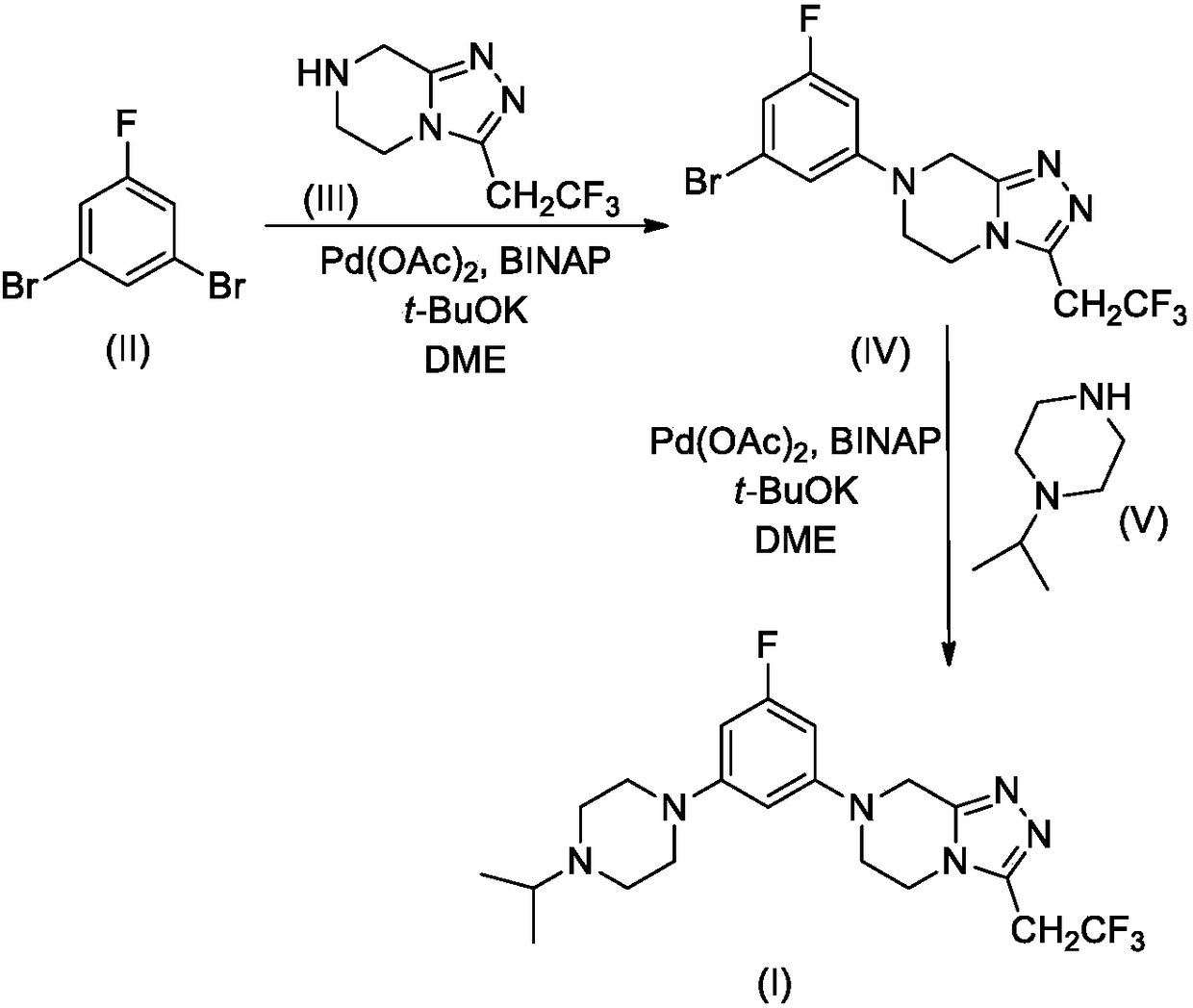 Compound containing isopropylpyrazine and piperazine triazole structure, preparation method and application thereof