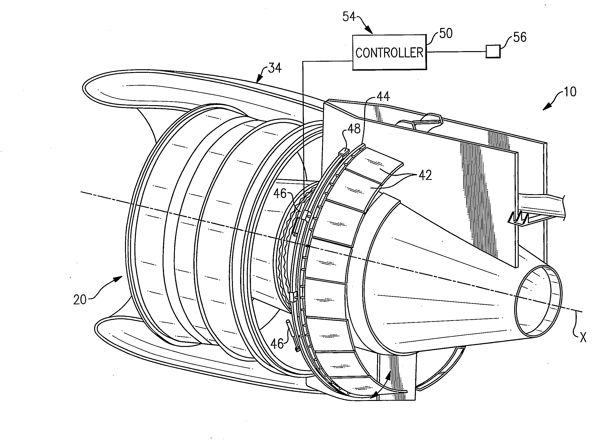 Variable area nozzle assisted noise control of a gas turbine engine