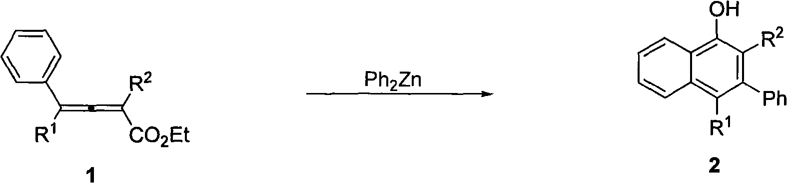 Method for synthesizing polysubstitution 3-phenyl-1-naphthol