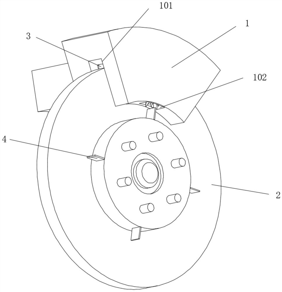 Disc brake device for automobile braking
