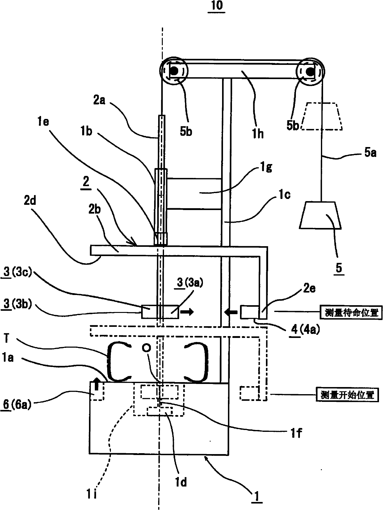 Device and method for measuring object to be measured having hollow circular cylindrical shape, and device for inspecting external appearance of tire