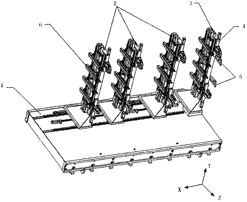 Method for assembling and positioning vertical column array type fuselage wall panel and device thereof