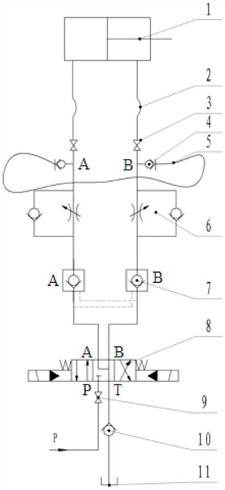 A kind of hydraulic system cavitation removal device and method with hydraulic lock