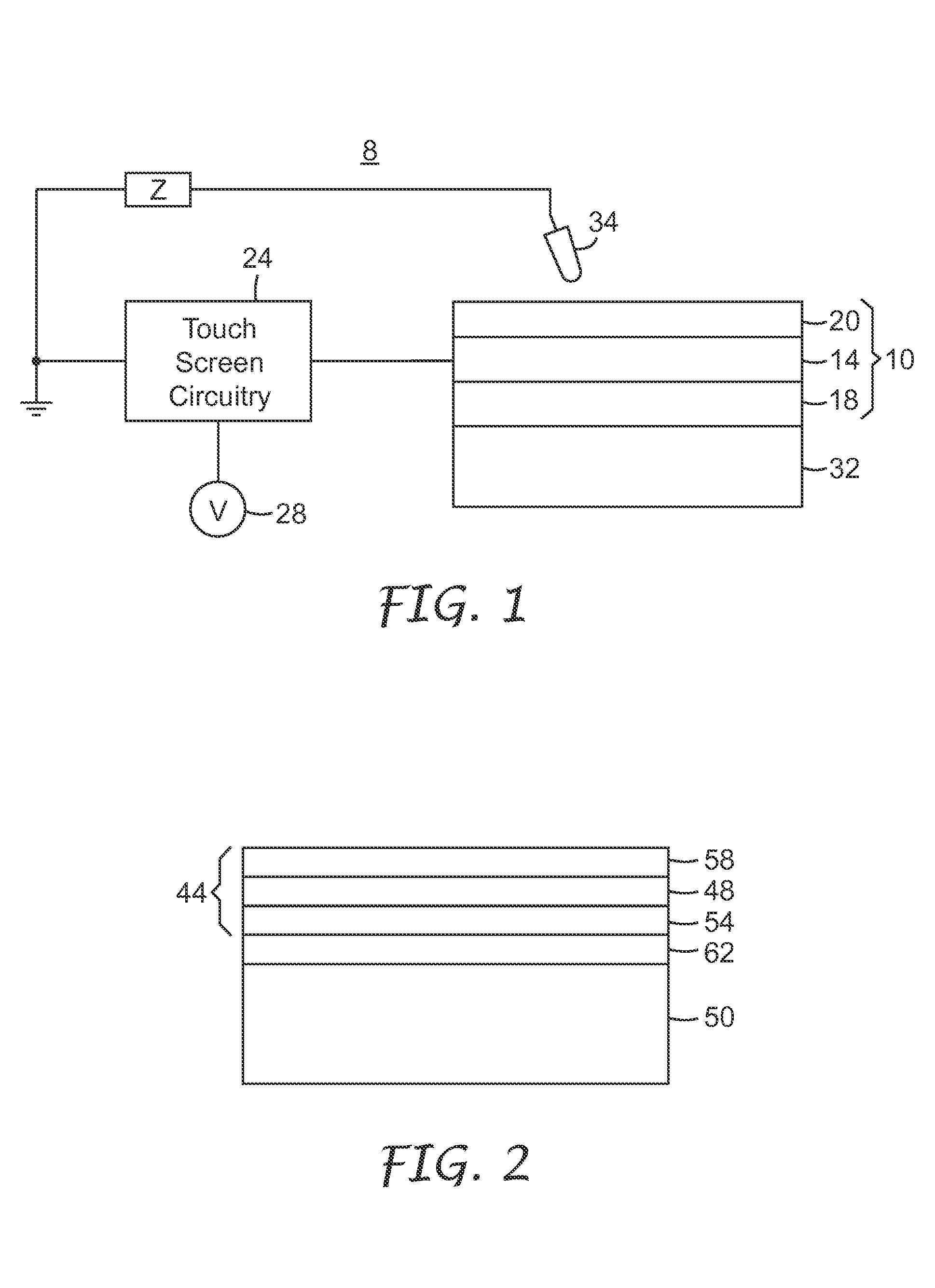 Capacitive touch screen with conductive polymer