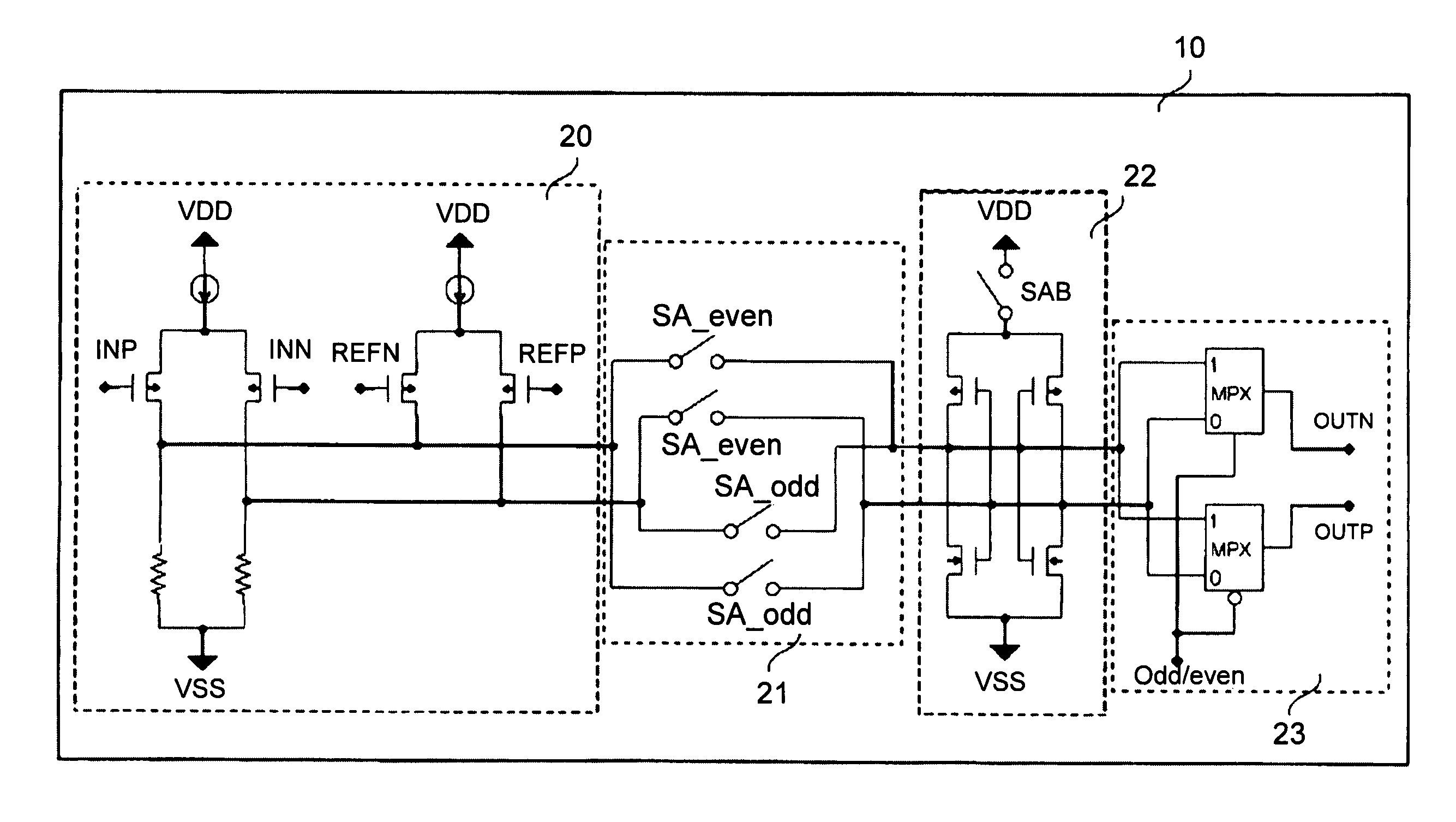 Differential comparator, and pipeline type A/D converter equipped with the same