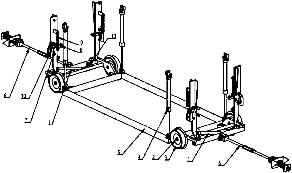 Bidirectional operation type trolley capable of being locked and released at curve section for rail car
