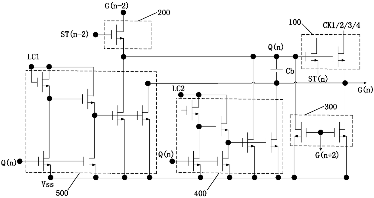 A method for determining relationship parameters of transistors in an array substrate grid drive circuit