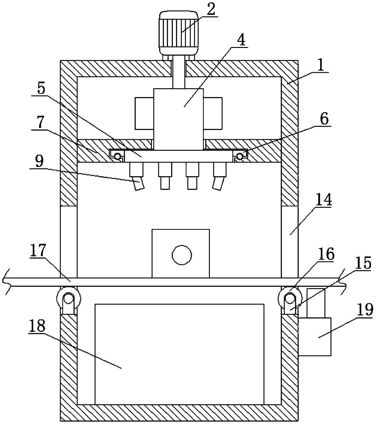 Paint spraying device for production of hardware accessories