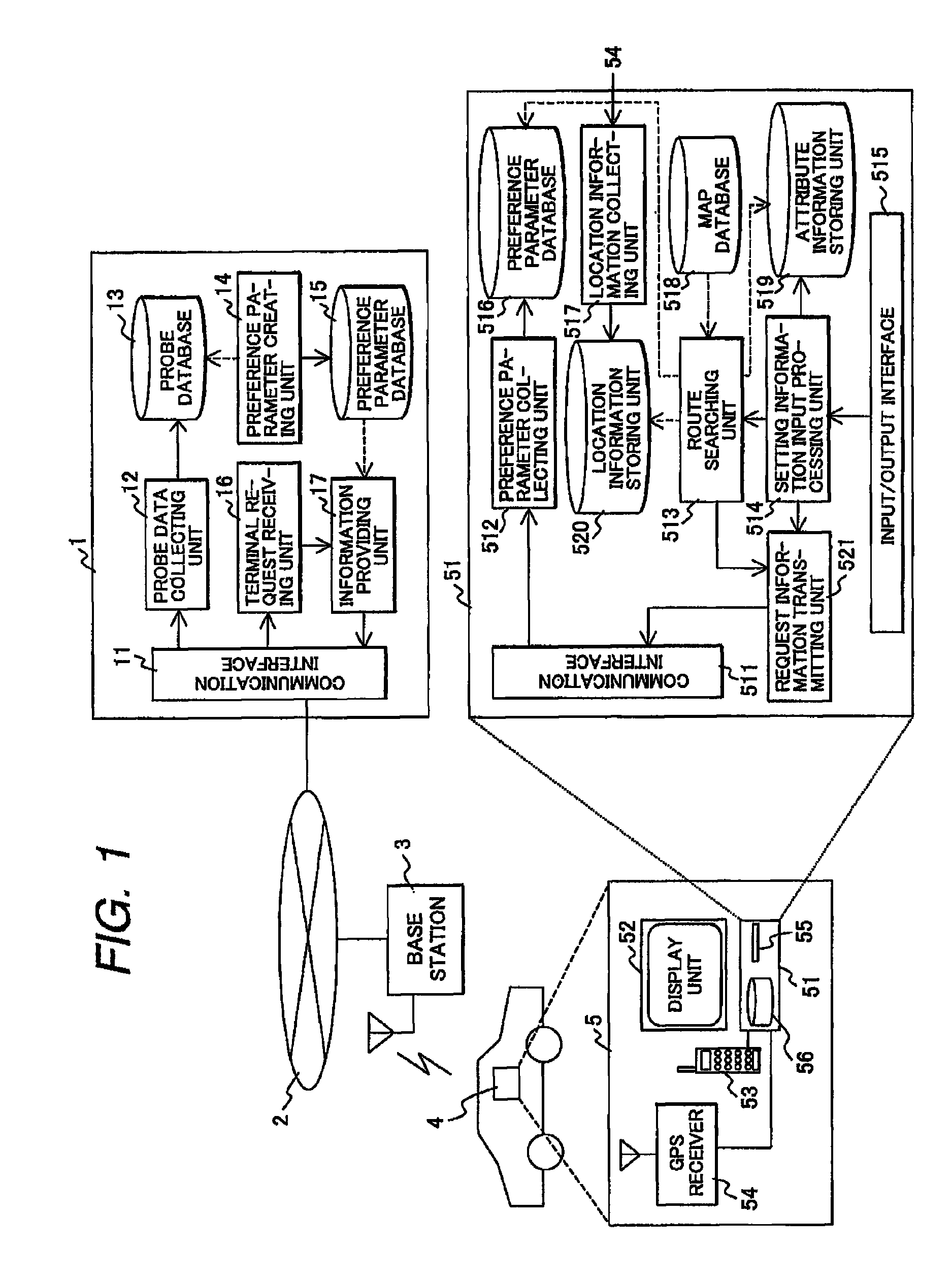Method and system for route searching, and navigation apparatus using the same