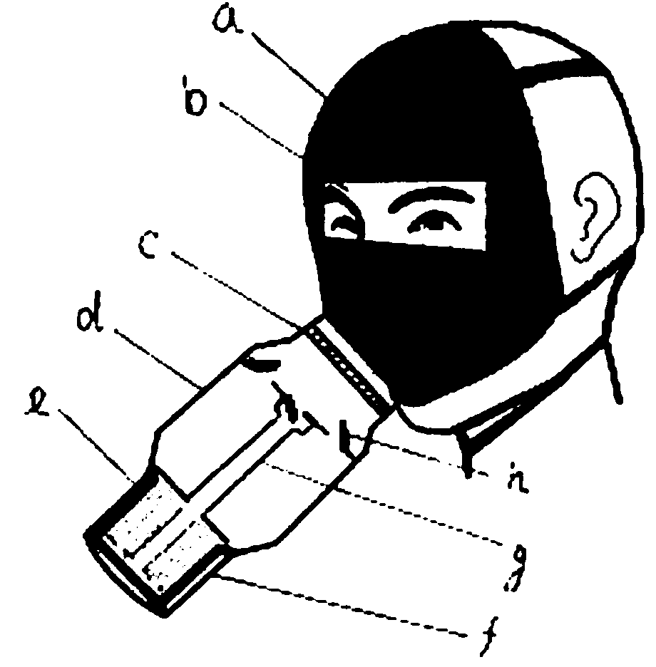 Mask carbon-oxygen exchange type spontaneous respirator and method for manufacturing same