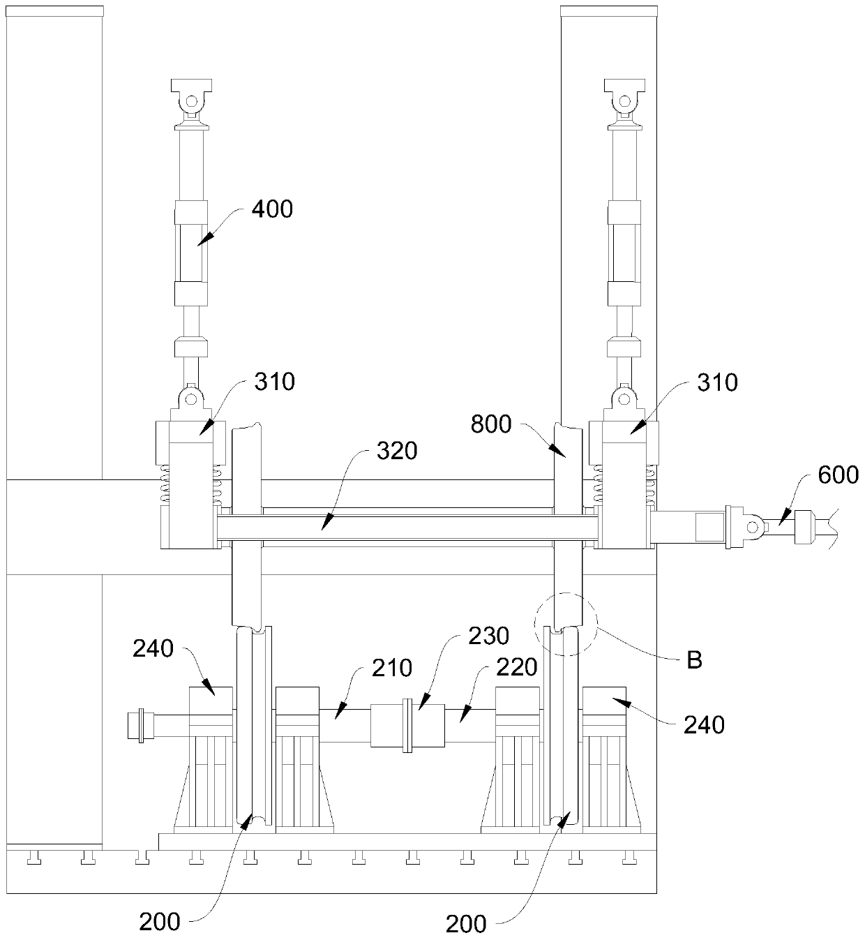 Novel axle fatigue test bench