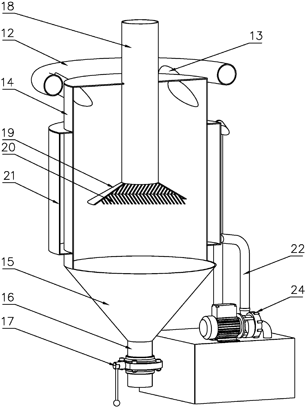 Gas-liquid separator for gas treatment