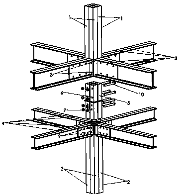 Connecting method applied to column-bearing-type modules
