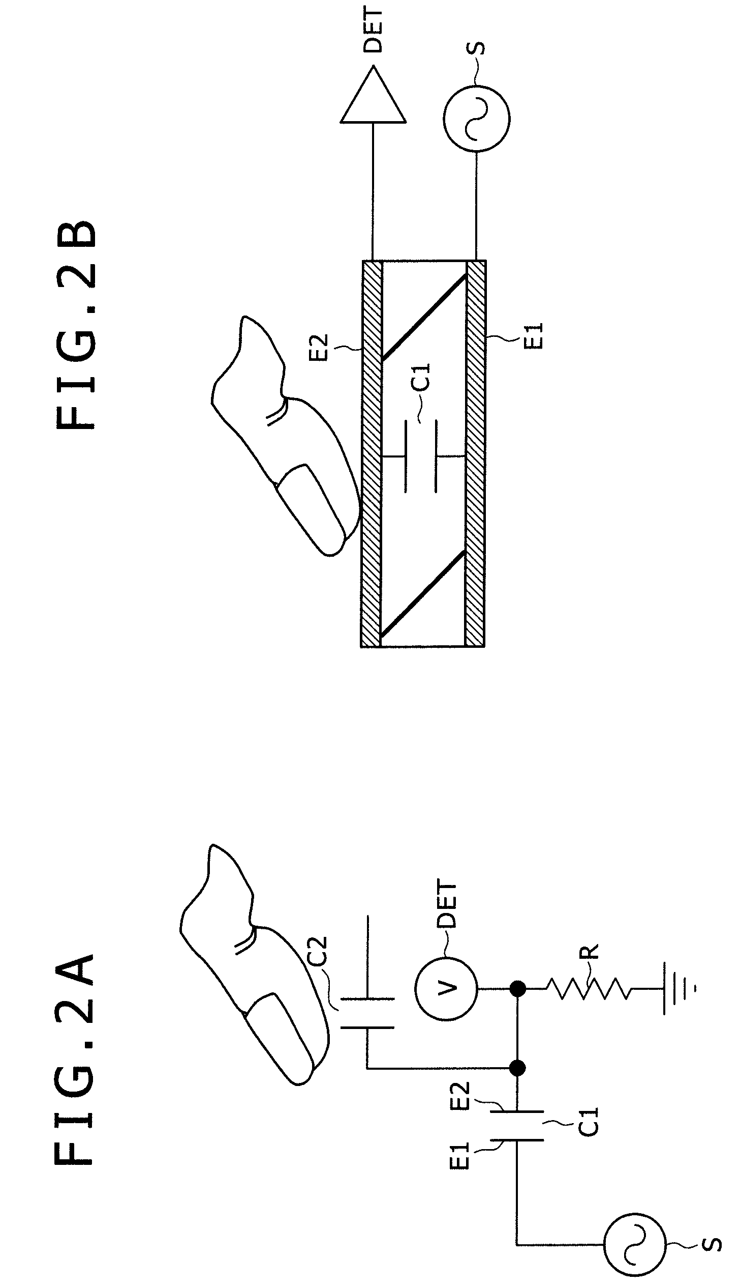 Contact detecting device and display device