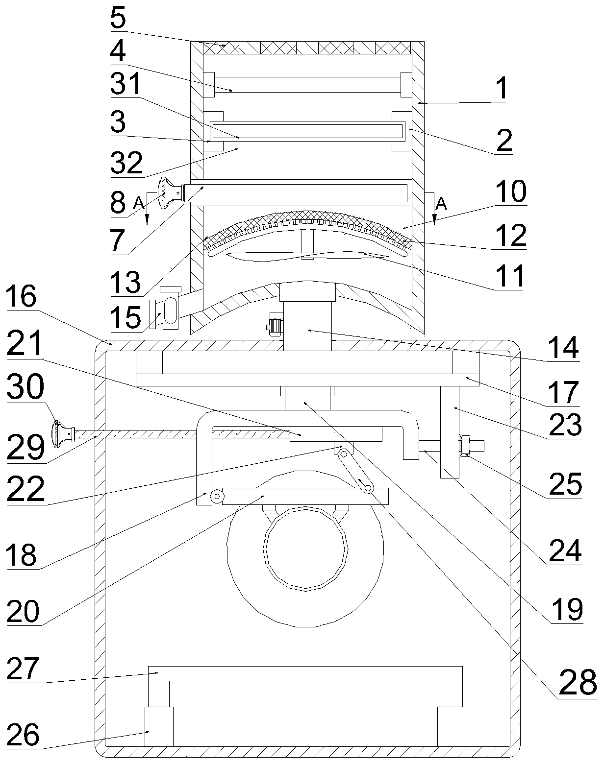 Screw-drive adjusting type multi-angle cutting device for range hood processing