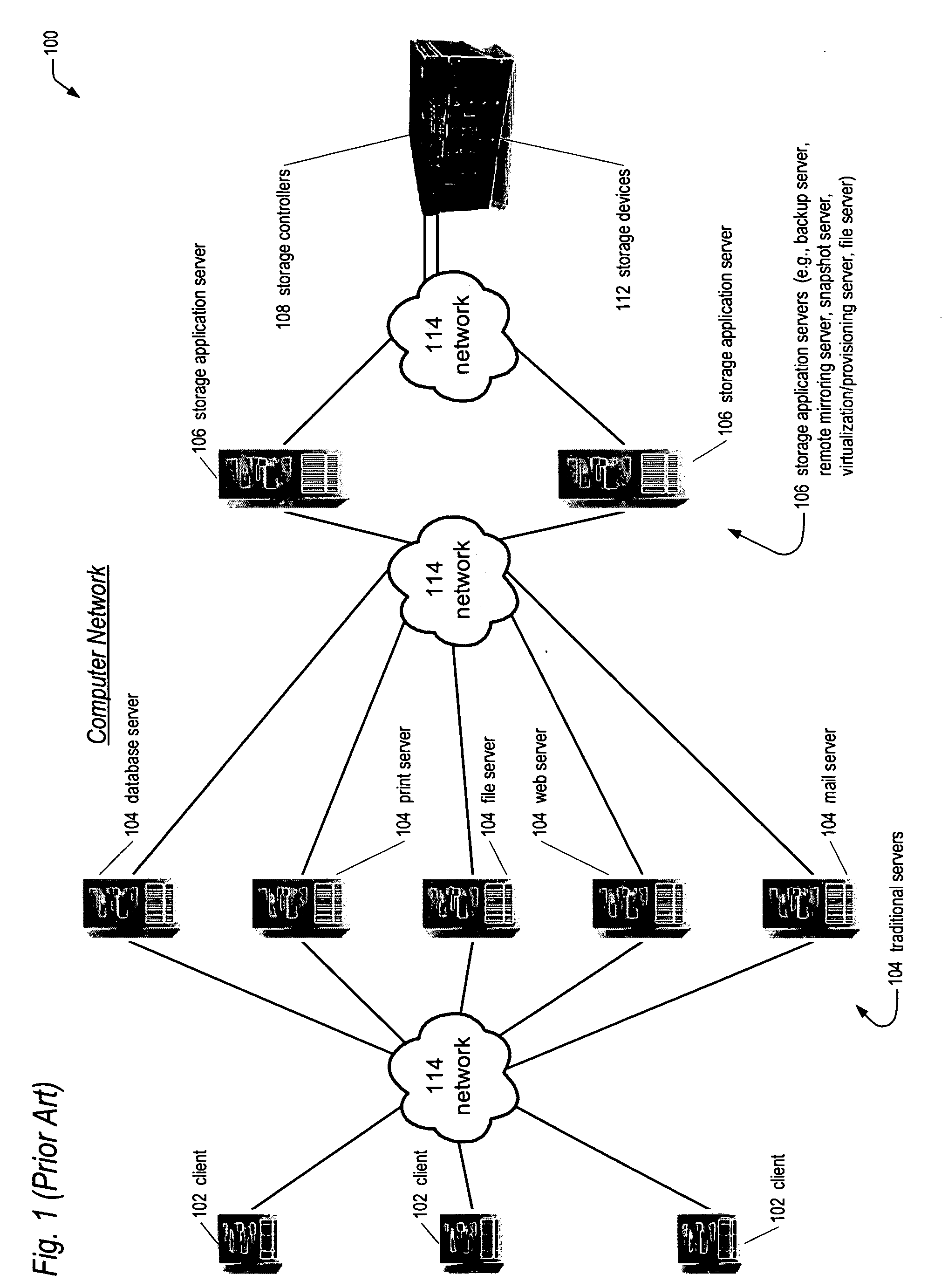 Network storage appliance with integrated server and redundant storage controllers
