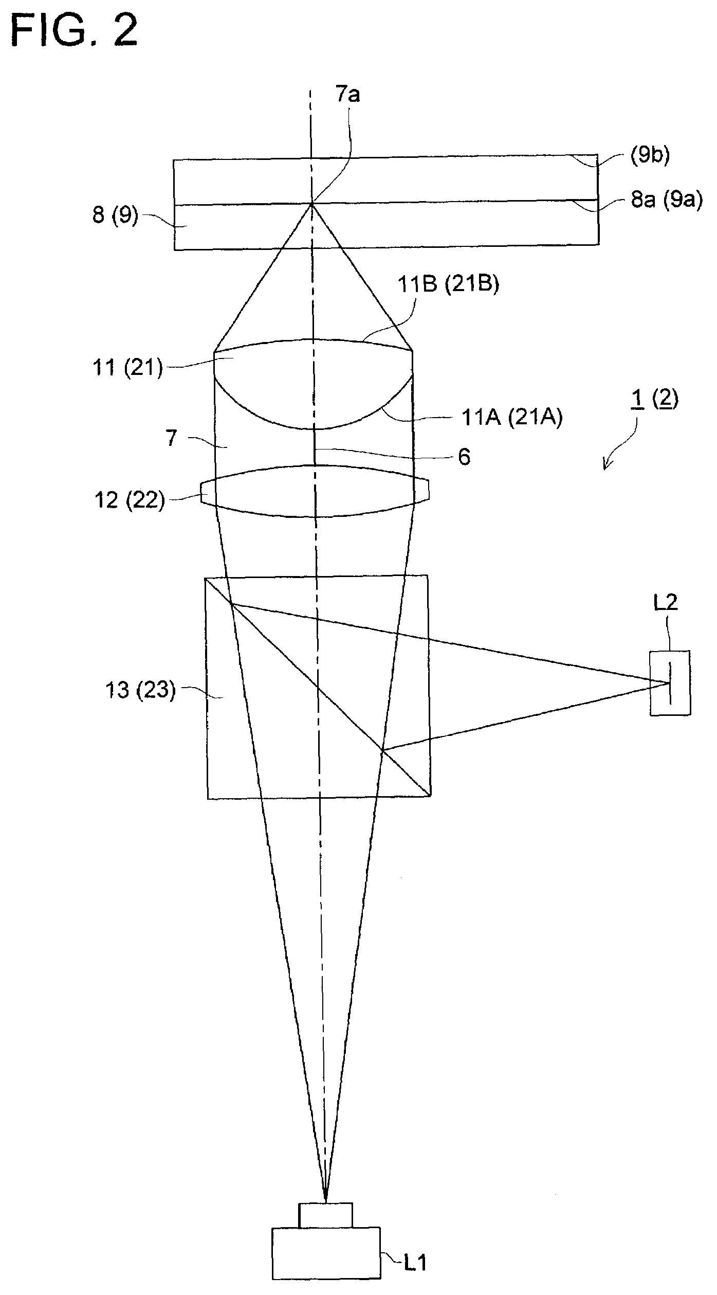 Optical element having a plurality of ring-shaped zones