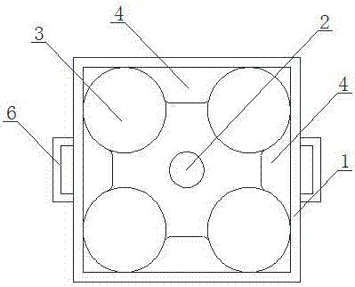 Mold used for producing ecological concrete quadruple connecting balls and application method thereof