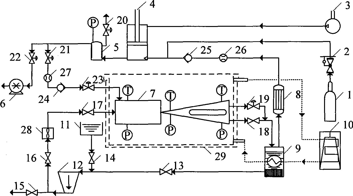 Visualization device for preparing gas hydrate in a spraying way