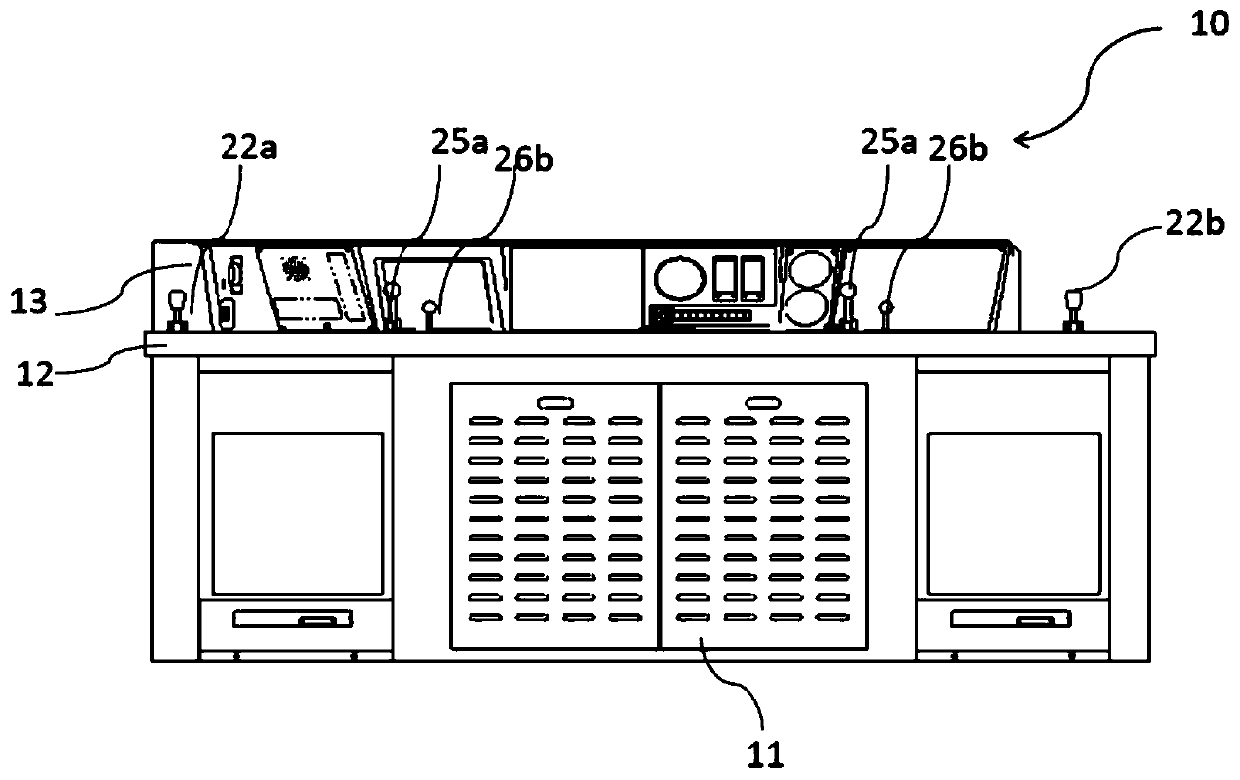 Locomotive cab control console system and vehicle comprising same