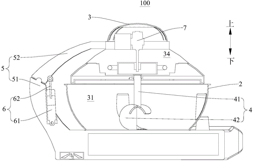 Stirring device for cooking device